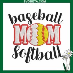 Baseball Mom Softball Embroidery Design, Baseball Mom Embroidery Design File