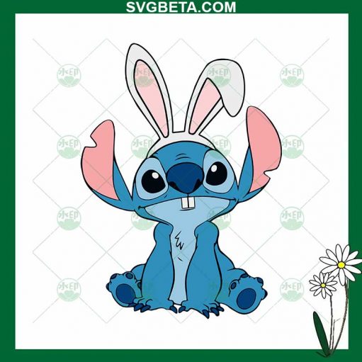 Disney Bunny Stitch SVG, Funny Easter Bunny Stitch SVG, Disney Easter SVG