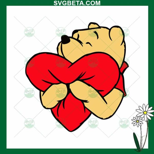 Winnie The Pooh Hug Heart SVG