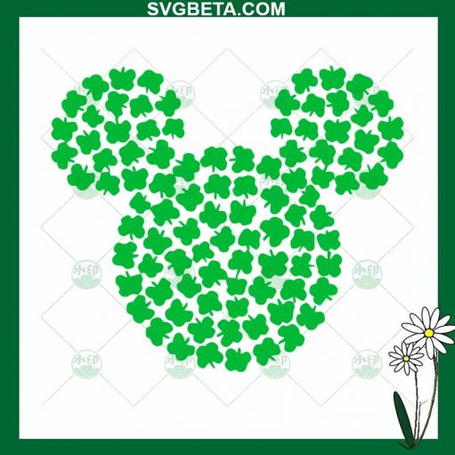 St Patrick's Day Mickey Ears SVG, Mickey Ears Shamrock SVG, Disney Mickey SVG Files
