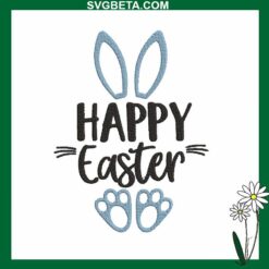 Bunny Happy Easter Embroidery Design