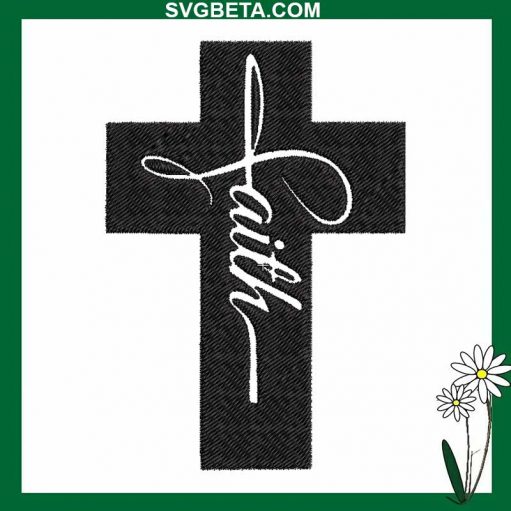 Faith Cross Embroidery Design