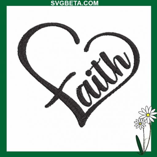 Faith Heart Embroidery Design