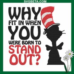 Stand Out Dr Seuss Embroidery Design