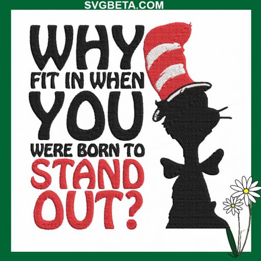 Stand Out Dr Seuss Embroidery Design