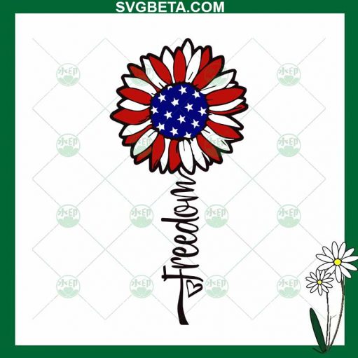 Freedom America Flag Sunflower Svg
