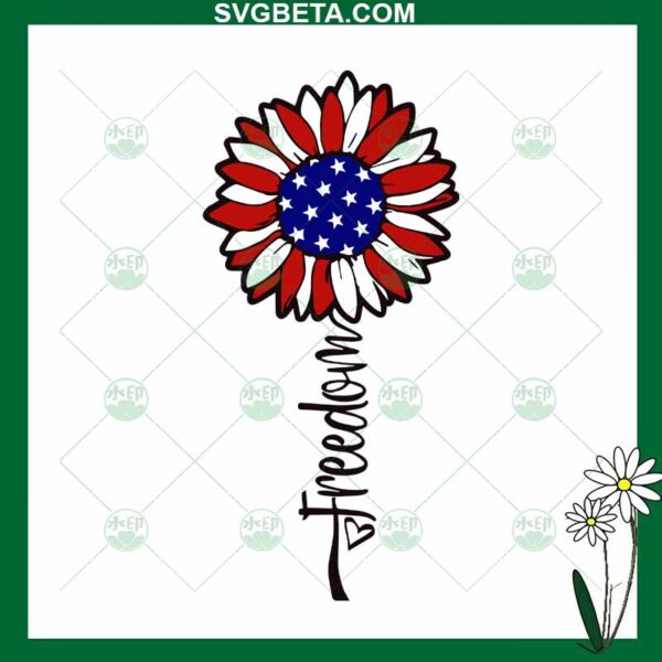 Freedom america flag sunflower SVG