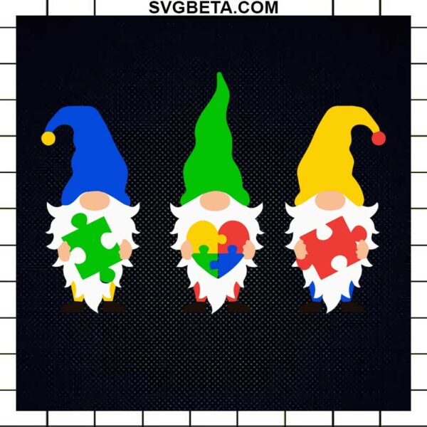 Autism Awareness Gnomes SVG