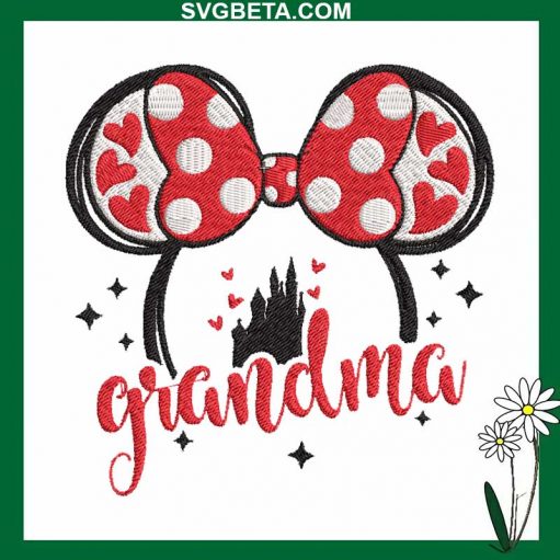 Minnie Grandma Embroidery Design