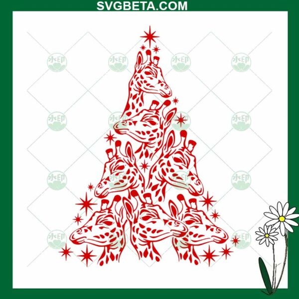 Giraffe Christmas Tree SVG