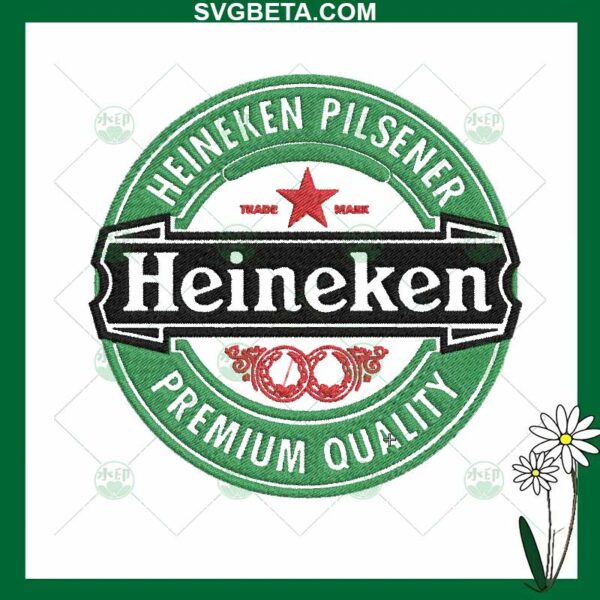Heineken logo Embroidery Design, Beer logo Embroidery File