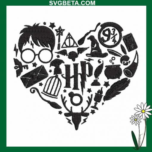 Harry Potter Heart Embroidery Design