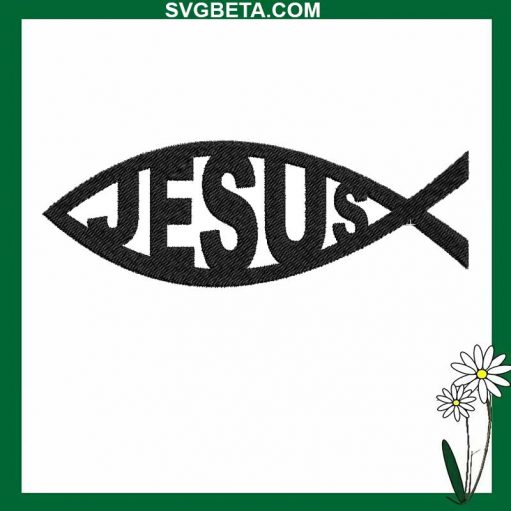 Jesus Fish Embroidery Design