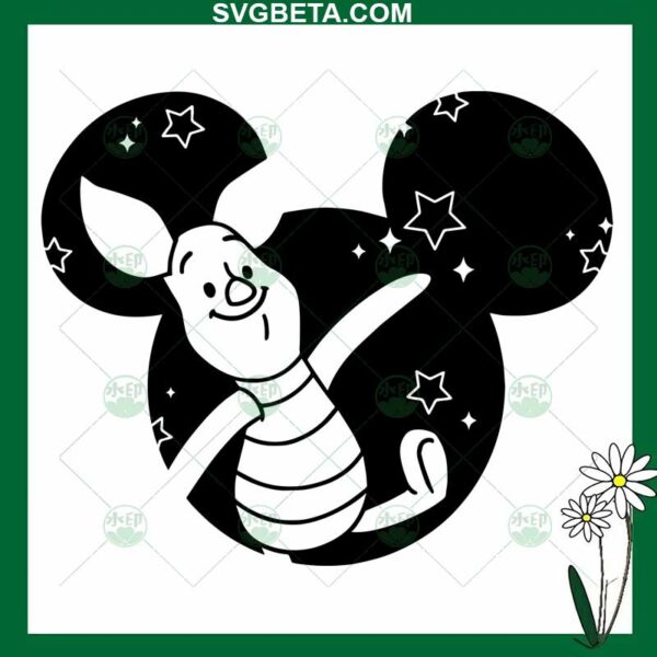Piglet Mickey Ears SVG