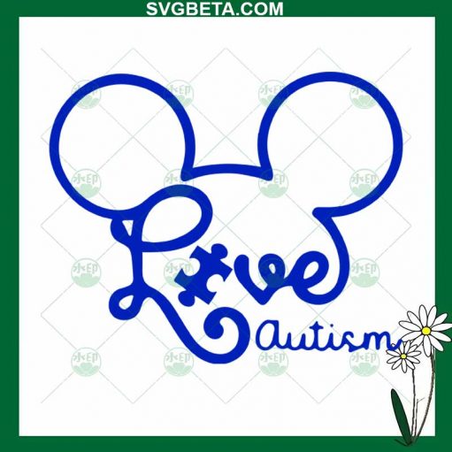 Mickey Ears Love Autism SVG