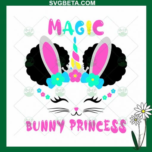 Black Unicorn Magic Bunny Princess Svg