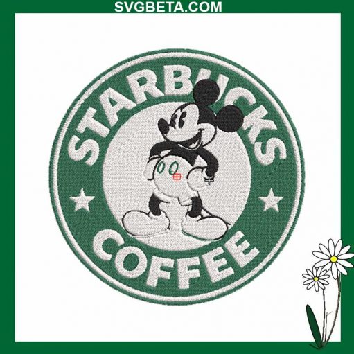 Starbucks Coffee Mickey Embroidery Design