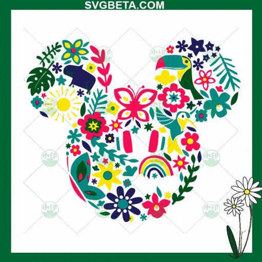 Disney Encanto Mickey Mouse SVG, Encanto Floral SVG, Disney Mouse SVG