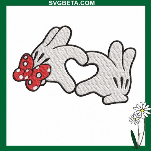 Minnie Love Hand Embroidery Design, Disney Minnie Embroidery Design File