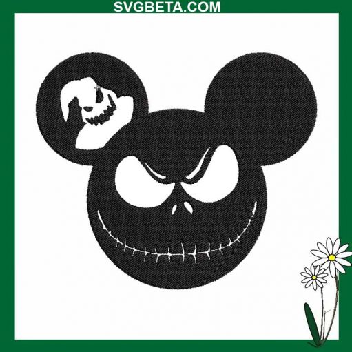 Mickey Jack Skellington Face Embroidery Design