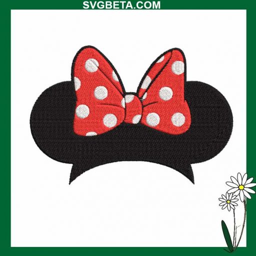 `Minnie Head Embroidery Design