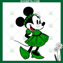 Minnie Wearing Shamrock Dress SVG, Minnie Saint Patrick Day SVG, Disney Patricks Day SVG Files