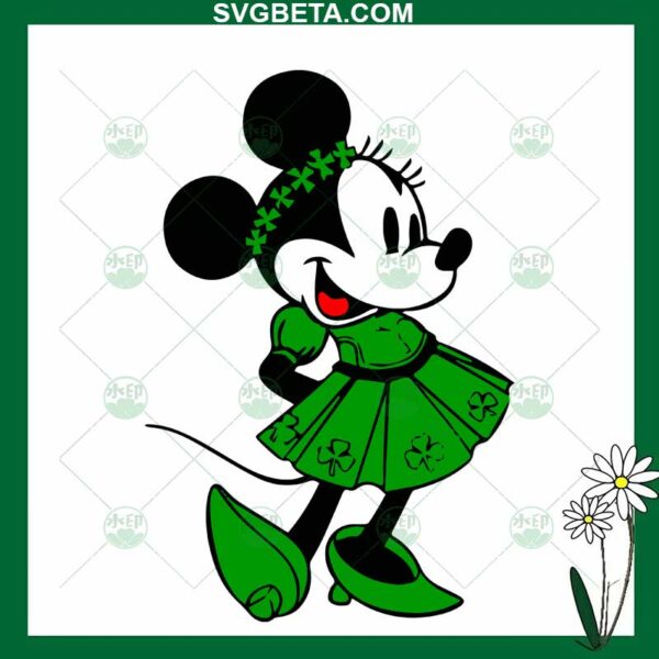 Minnie Wearing Shamrock Dress SVG