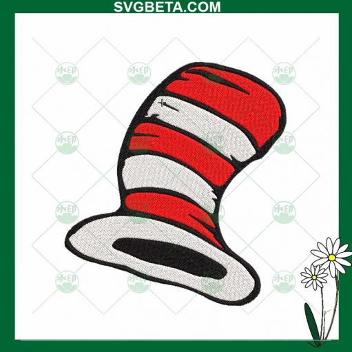 Dr seuss hat embroidery design