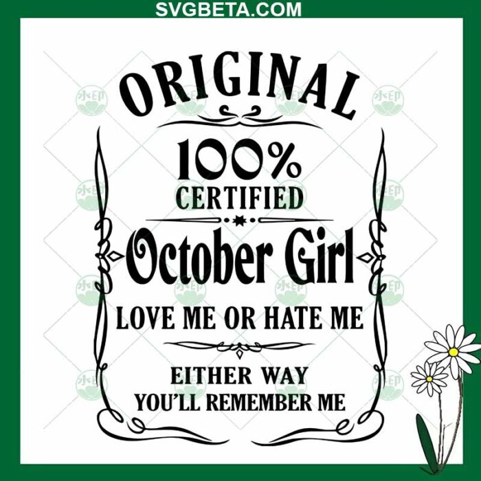 October girl SVG, October birthday SVG, Original october girl SVG