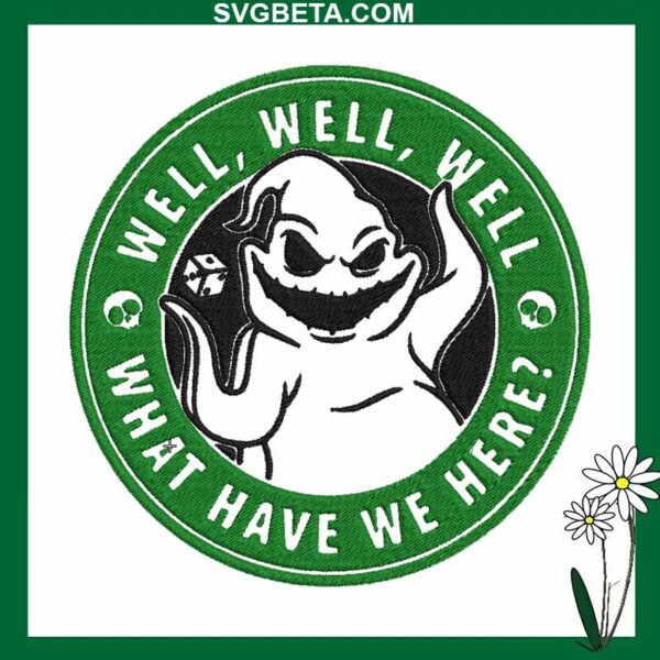 Oogie Boogie Starbucks Embroidery Design, Oogie Boogie Well Well Well Embroidery Design File