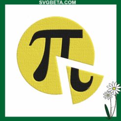 Pizza pi day embroidery design