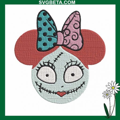 Sally Minnie Mouse Embroidery Design, Disney Sally Skellington Embroidery Design File