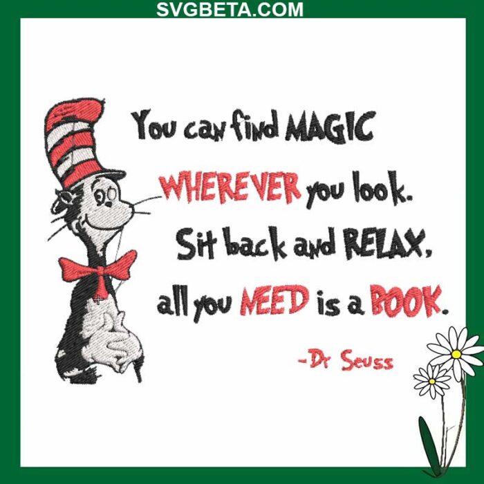 Dr Seuss embroidery design