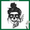 Skull Mom Smoking Weed Embroidery Design