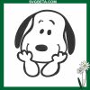 Smilling Snoopy Embroidery Design