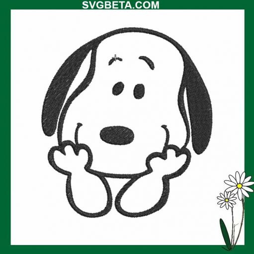 Smilling Snoopy Embroidery Design