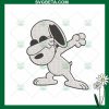 Snoopy dabbing embroidery design