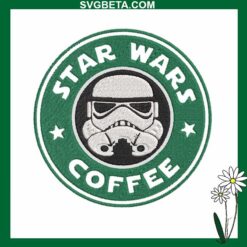 Star Wars Coffee Embroidery Design, Star Wars Stormtrooper Coffee Embroidery Design