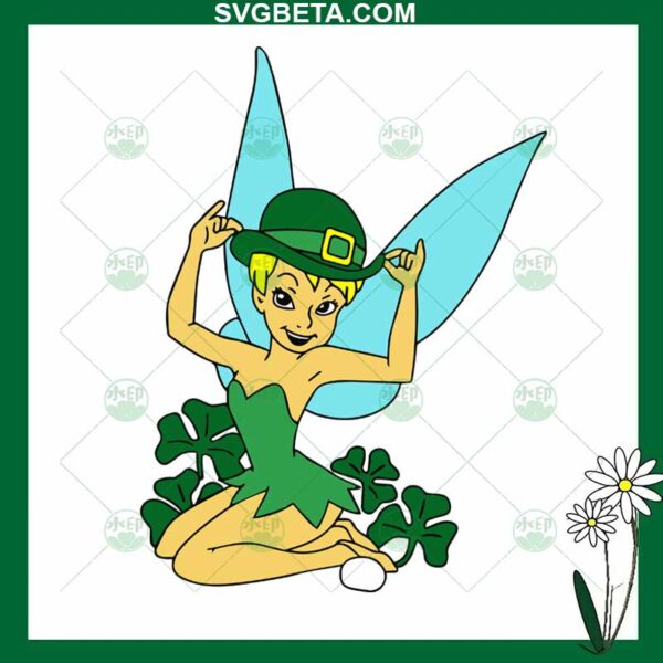 Tinkerbell Wearing Shamrock Dress SVG