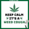 Keep clam it's a weed cough embroidery design