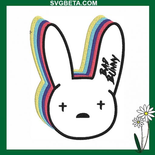Bad Bunny Face Embroidery Design