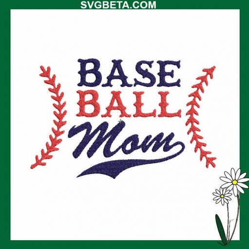 Baseball Mom Embroidery Design