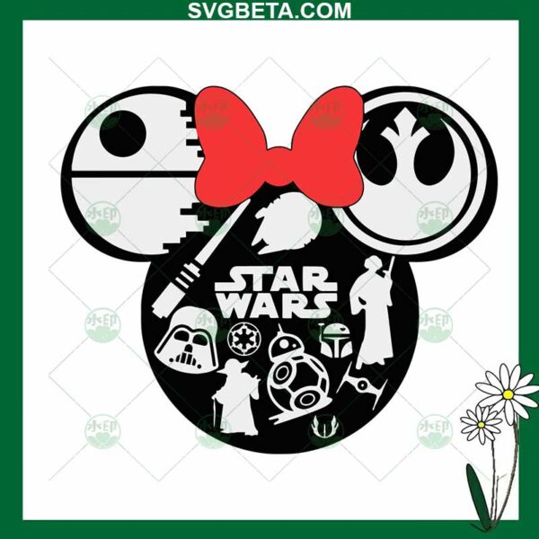 Star Wars Minnie Mouse SVG, Disney Mouse Star Wars SVG