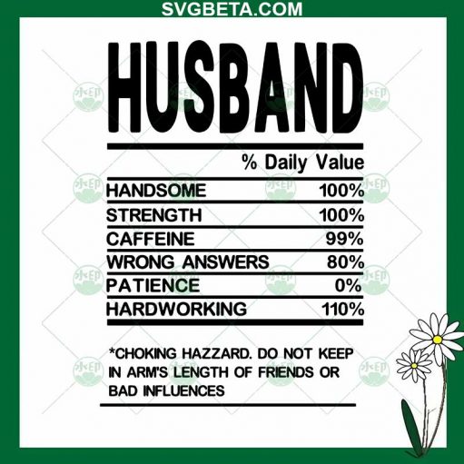Husband Nutrition Facts Svg