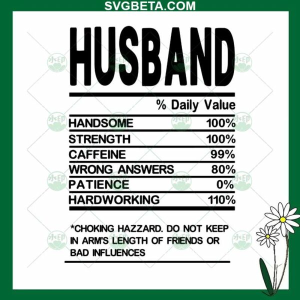 Husband Nutrition Facts SVG