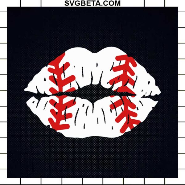 Baseball Lips SVG