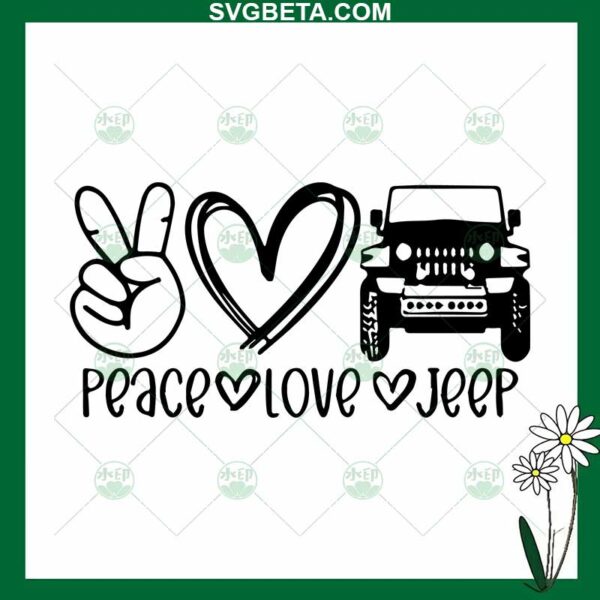 Peace Love Jeep SVG