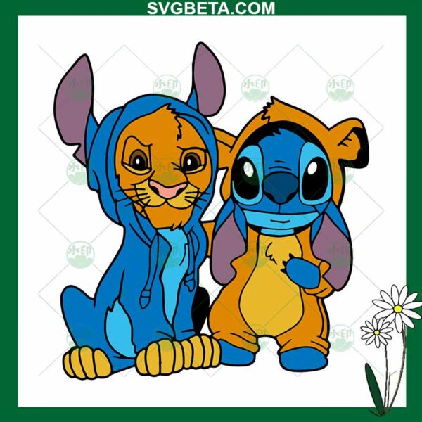 Stitch And Lion King Friends SVG