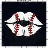Baseball Softball Lips SVG