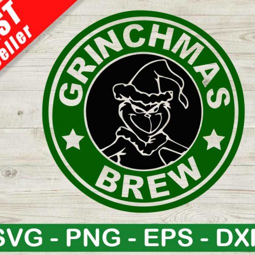 Grinchmas Brew Coffee Logo SVG, Grinch Starbucks SVG, Grinch Coffee SVG